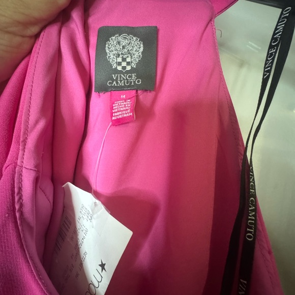 Vince Camuto Pink Asymmetrical Ruffled Halter Dress - Picture 3 of 4